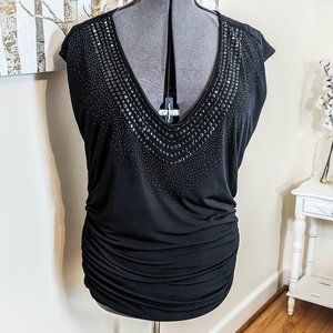 ~*Torrid V-Neck Black Studded Tank Top - Size 2*~